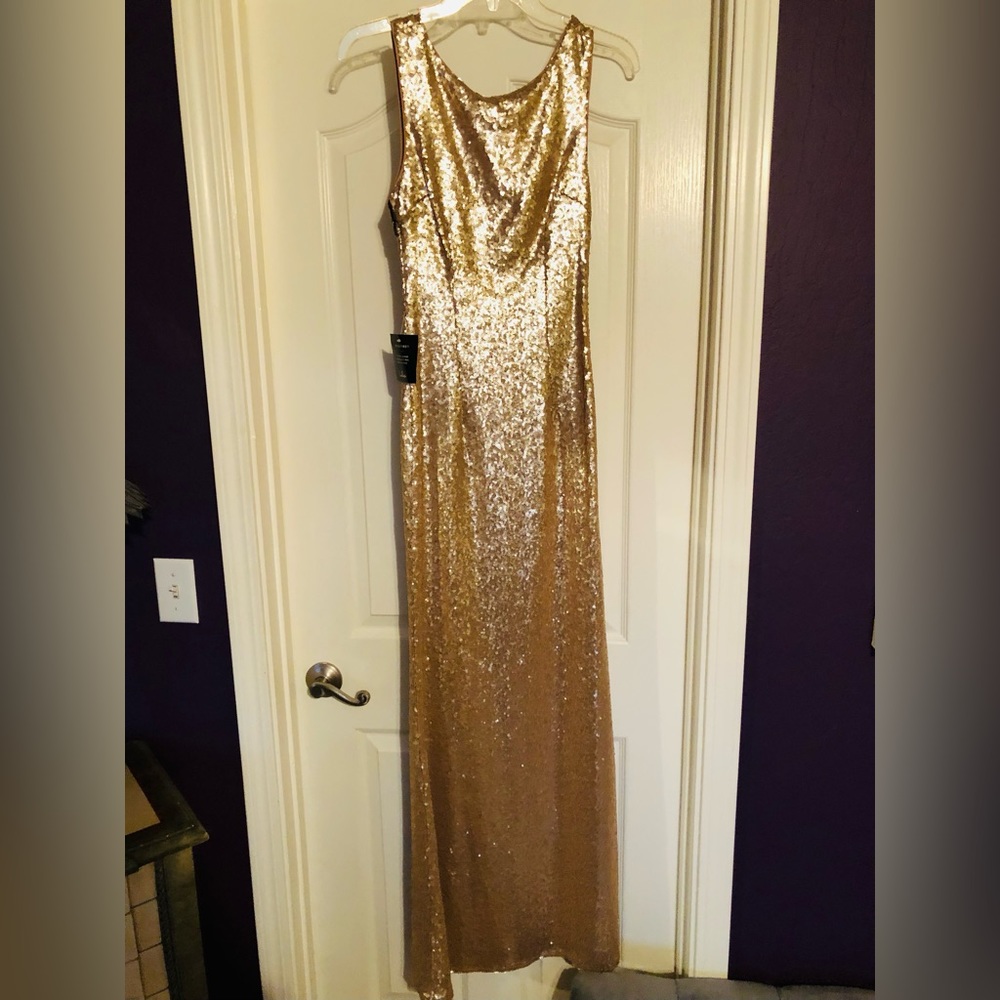 Gold Sequin Long Dress